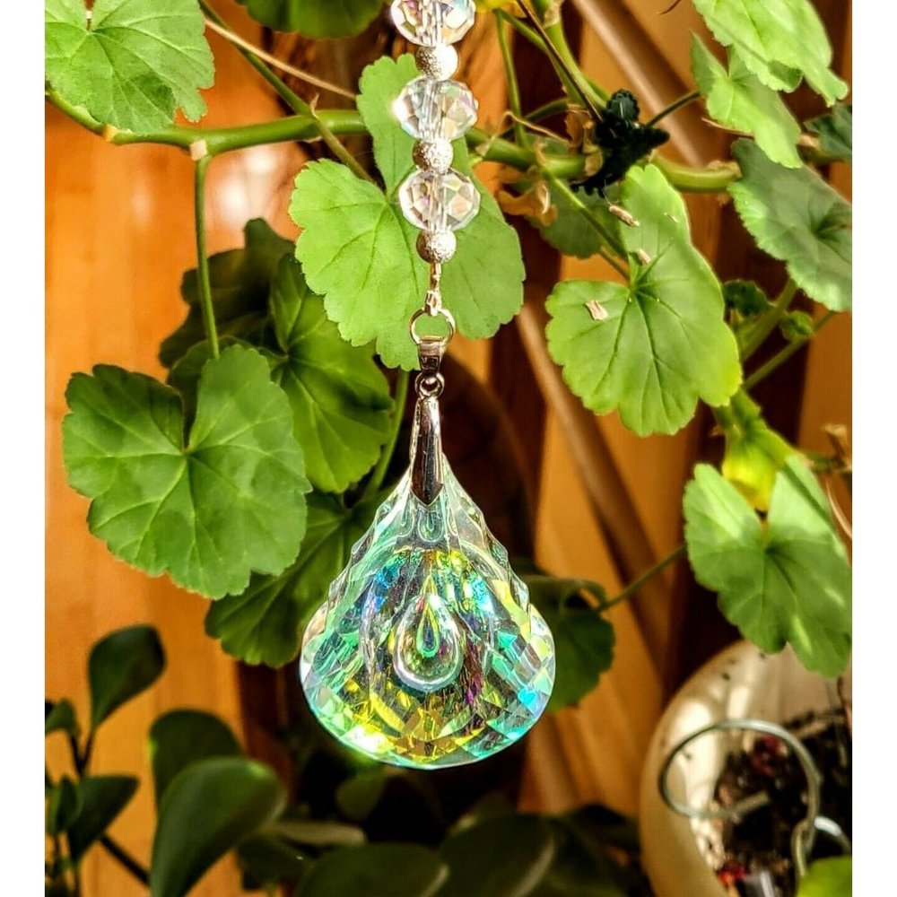 Crystal Prism 63mmAB Suncatcher with Clear/Silver